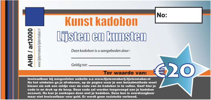 kunst kadobon 20 euro
