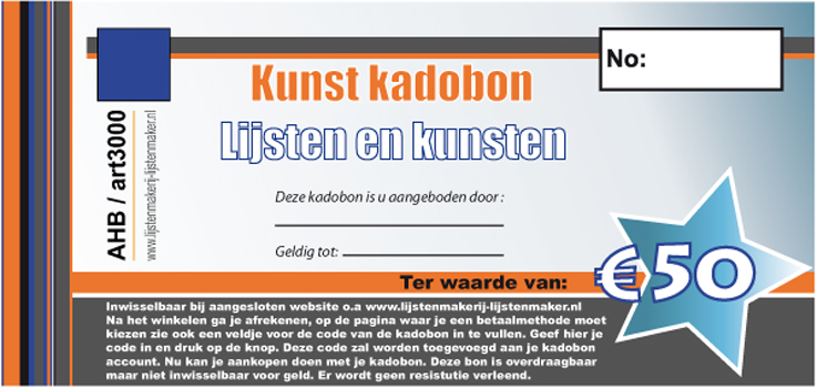 kunst kadobon 50 euro