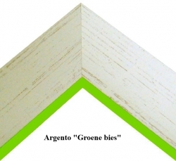 houten-wissellijst-Argento-op-maat-Zilver-met-groene-bies