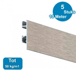 Click-rail-pro,-alu-geborsteld,-200-cm-(5-stuks)