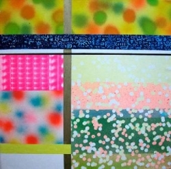 schilderij-Dots,-Blauw-Henk-de-Bouter