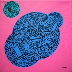 schilderij-Bubbleface-van--kunstenaar-Henk-de-Bouter